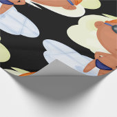 泳ぐ人少年のゴーグルとスイムキャップ ラッピングペーパー