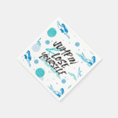 泳ぐ人引用文ジャンプと持っているおもしろい スタンダードカクテルナプキン (角)