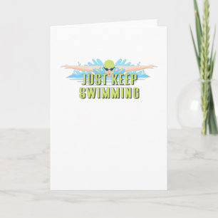 泳ぐ人引用文：ジャスト保イミング   swim lover カード