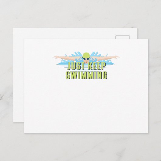 泳ぐ人引用文:ジャスト保イミング | swim lover ポストカード (正面/裏面)