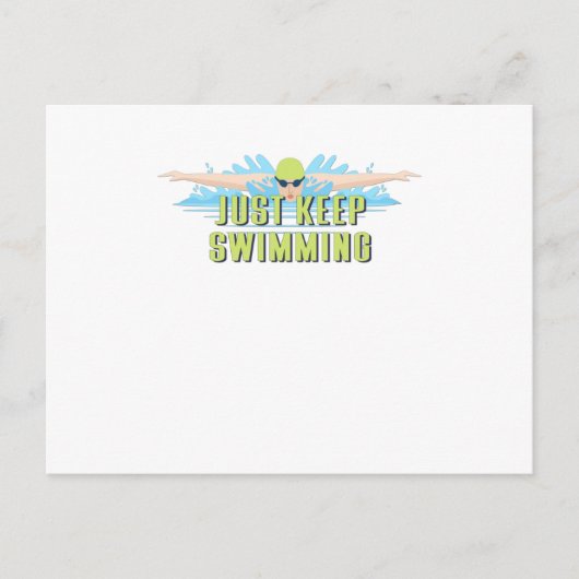 泳ぐ人引用文：ジャスト保イミング | swim lover ポストカード (正面)