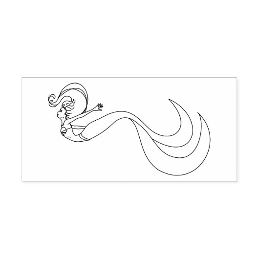 泳ぐ人海人魚 ラバースタンプ (インプリント)