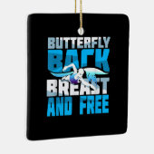 泳ぐ人用スイミングギフト セラミックオーナメント (右)