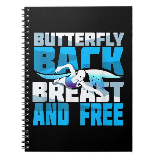 泳ぐ人用スイミングギフト ノートブック (正面)