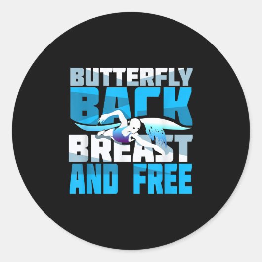 泳ぐ人用スイミングギフト ラウンドシール (正面)