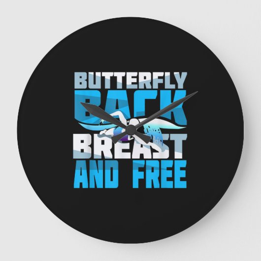 泳ぐ人用スイミングギフト ラージ壁時計 (正面)