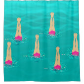 泳ぐ人芸術的が水中で泳ぐ シャワーカーテン (正面)