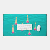 泳ぐ人芸術的が水中で泳ぐ デスクマット (キーボード&マウス)