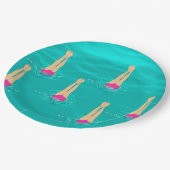 泳ぐ人芸術的が水中で泳ぐ ペーパープレート (アングル)