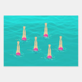 泳ぐ人芸術的が水中で泳ぐ ラッピングペーパーシート (正面)