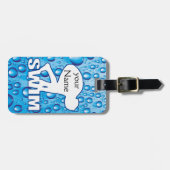 泳ぐ人荷物かバッグのラベル ラゲッジタグ (正面横)