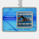 泳ぐ人記念 シルバープレートフレームオーナメント (正面)