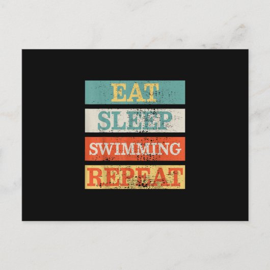 泳ぐ人食べスリープリピートおもしろいー 案内ポストカード (正面)