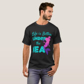 泳ぐ人魚のダイビング Tシャツ (正面フル)