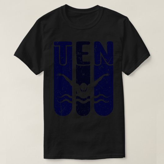 泳ぐ人10th誕生日スイミング tシャツ (デザイン正面)