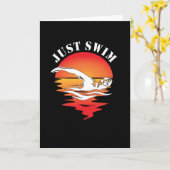 泳ぐ人 カード (黄色い花)