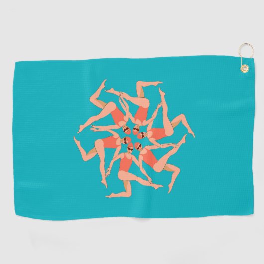 泳ぐ人 – シンクロナイズドスイミング振付 ゴルフタオル (横)