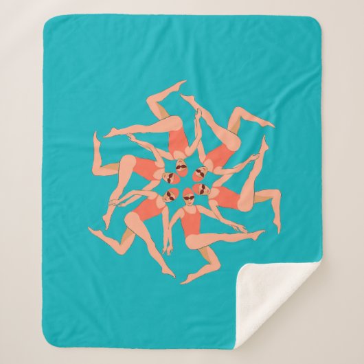 泳ぐ人 – シンクロナイズドスイミング振付 シェルパブランケット (正面)