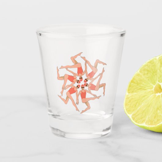 泳ぐ人 – シンクロナイズドスイミング振付 ショットグラス (正面)