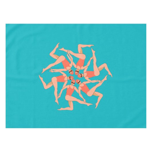 泳ぐ人 – シンクロナイズドスイミング振付 テーブルクロス (正面(横))