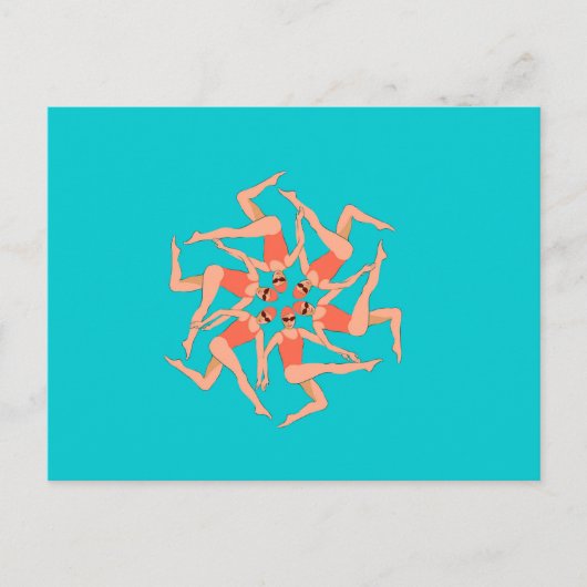 泳ぐ人 – シンクロナイズドスイミング振付 ポストカード (正面)