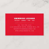 泳ぐ人、スイミングコーチ、ライフガード 名刺 (裏面)