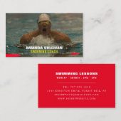 泳ぐ人、スイミングコーチ、ライフガード 名刺 (正面/裏面)