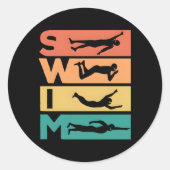 泳ぐ人 ラウンドシール (正面)