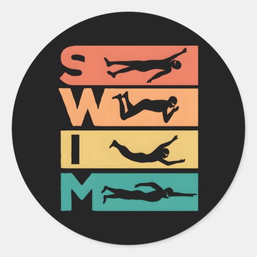 泳ぐ人 ラウンドシール (正面)