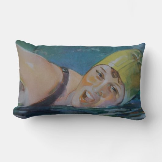 泳ぐ人 ランバークッション (正面)