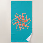 泳ぐ人 – 同期スイミング ビーチタオル (正面)