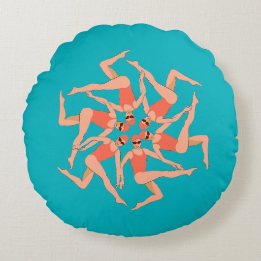 泳ぐ人 – 同期スイミング ラウンドクッション (正面)