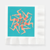 泳ぐ人 – 同期スイミング 縁ありランチョンナプキン (正面)