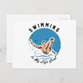 泳ぐ人 – 水泳は私の生活ゴール ポストカード (正面/裏面)