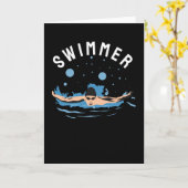 泳ぐ人-泳ぐ人に最適なデザイン カード (黄色い花)