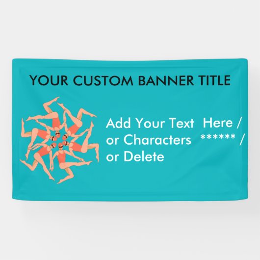 泳ぐ人- Synchroスイミング振り付けカスタム 横断幕 (横)