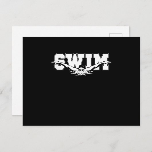 泳ぐ泳ぐ人競技用スイミングアスレティックギフト 案内ポストカード (正面/裏面)