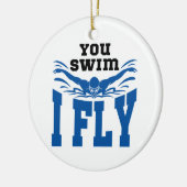 泳ぐ蝶あなたが私は飛ぶ セラミックオーナメント (左)