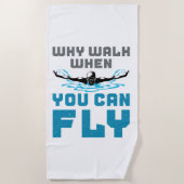 泳ぐ蝶を飛べるときに歩く理由 ビーチタオル (正面)