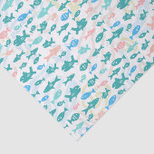 泳ぐ魚のかわいい航海のサンゴ模様 薄葉紙 (詳細)