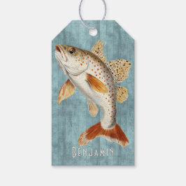 泳ぐ魚の海ブルーギフトタグ ギフトタグ