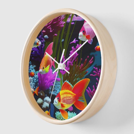 泳ぐ魚 壁時計 (傾斜)