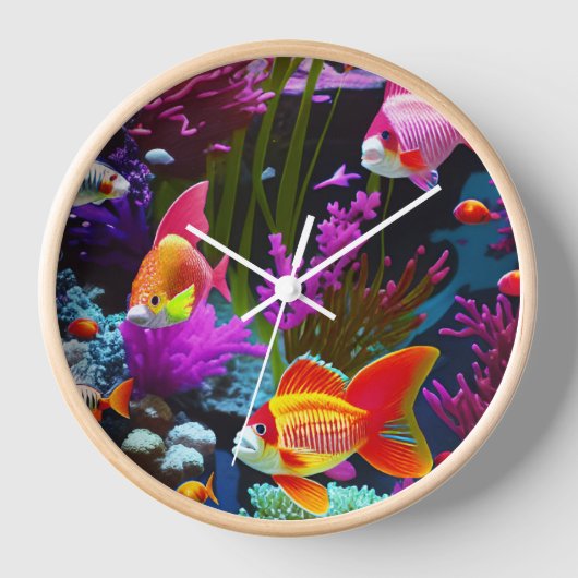 泳ぐ魚 壁時計 (正面)