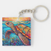 泳カラフルぐウミガメ キーホルダー (裏面)