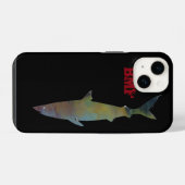 泳クールぐサメパーソナライズされた iPhoneケース (裏面横)