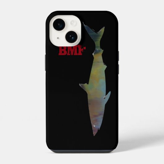 泳クールぐサメパーソナライズされた iPhoneケース (裏面)