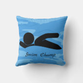 泳パーソナライズされたぎ枕 クッション (裏面)