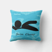 泳パーソナライズされたぎ枕 クッション (裏面)