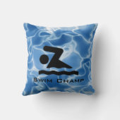 泳パーソナライズされたぎ枕 クッション (裏面)