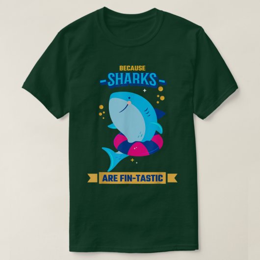 泳学いでサメのように泳ぐ Tシャツ (デザイン正面)